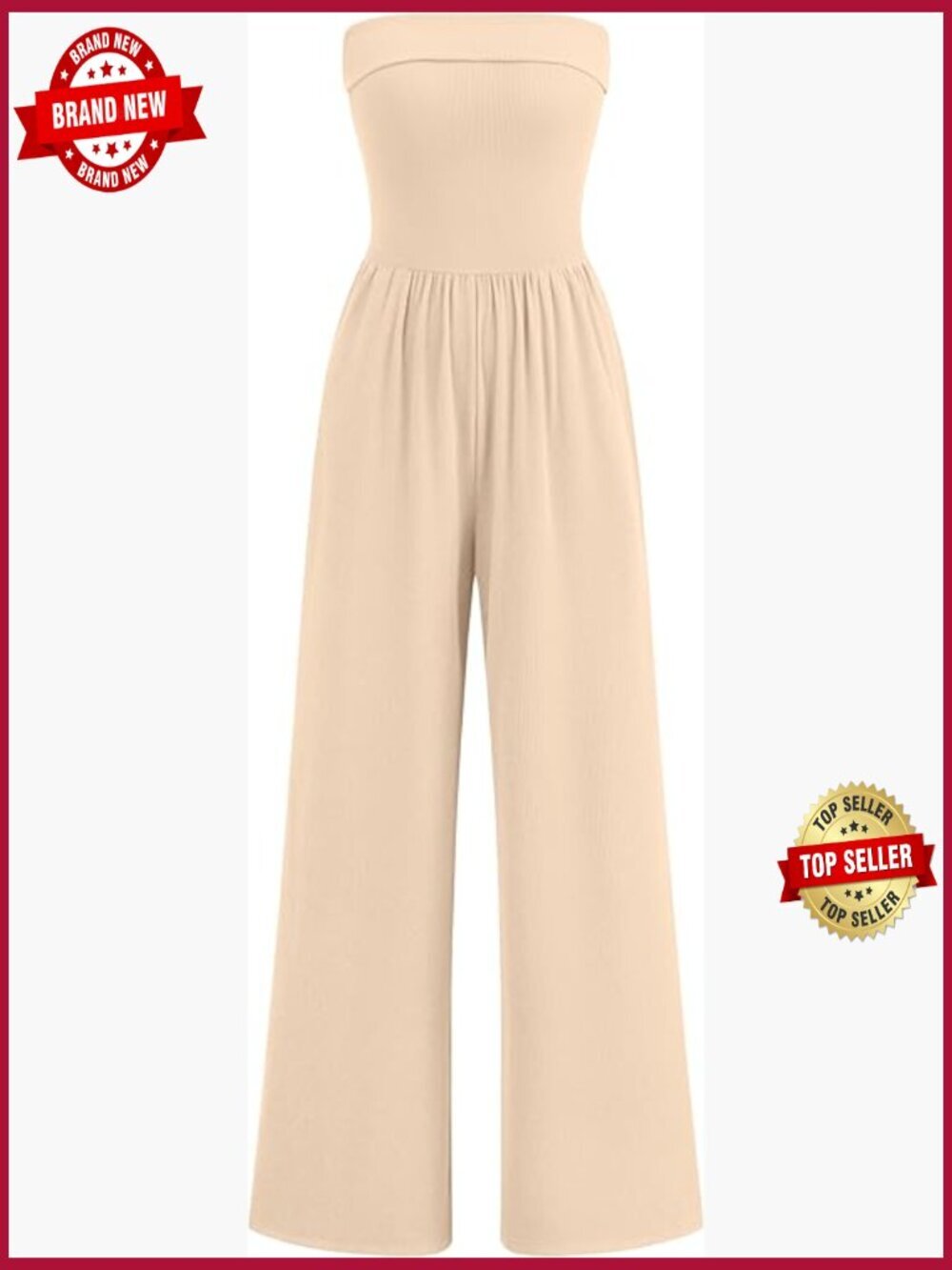 Strapless Wide Leg Jumpsuit Romper Beach Summer Outfit